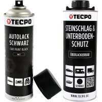 TECPO Autolack schwarz matt 500 ml + Unterbodenschutz...