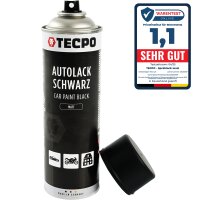 TECPO Autolack schwarz matt 500 ml + Unterbodenschutz Überlackierbar Schwarz, 1L