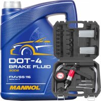 TECPO Vakuumpumpe Druckpumpen Set + Bremsflüssigkeit 5L