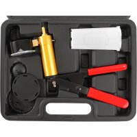 TECPO Bremsenentlüfter Vakuumpumpe Druckpumpe + Bremsflüssigkeit DOT-4, 1L