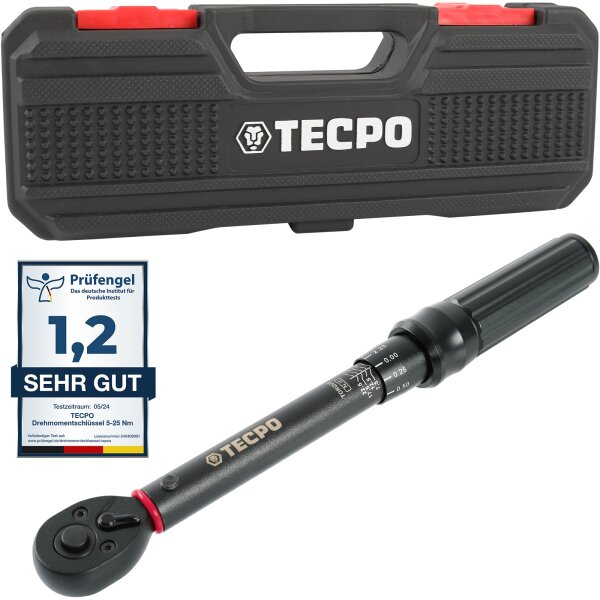 TECPO Drehmomentschlüssel, 1/4 Antrieb, 5 - 25 Nm