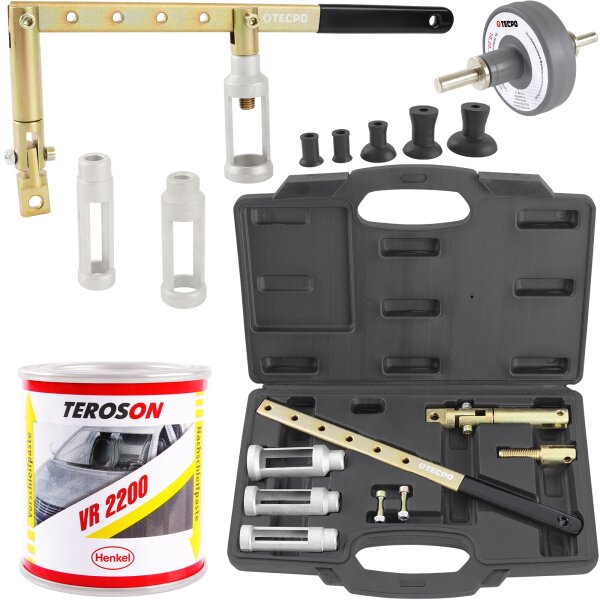 Ventilfederspanner-Satz + Ventilschleifpaste mit Bohrmaschinenaufsatz