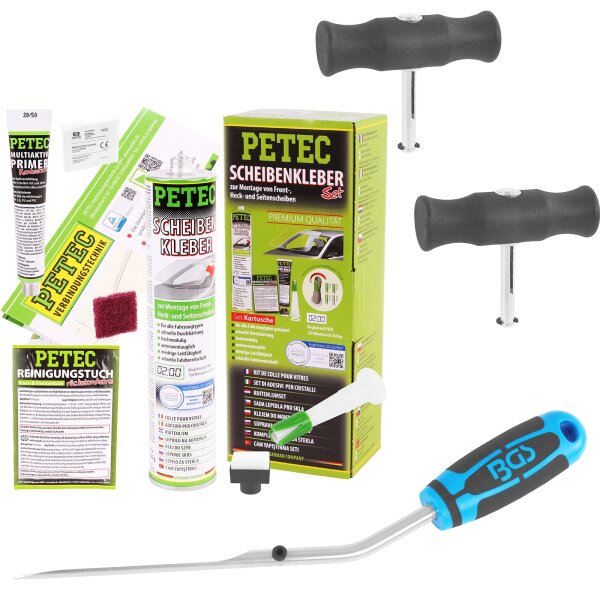 PETEC Scheibenkleber-Set + BGS Autoglas Montagesatz