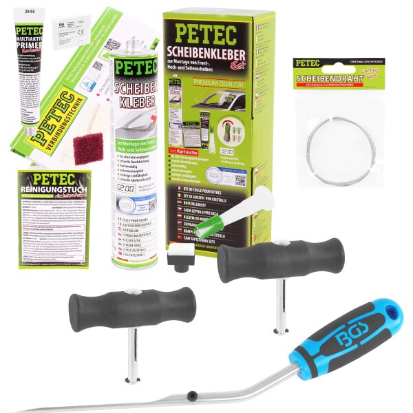 PETEC Scheibenkleber-Set + BGS Autoglas Montagesatz