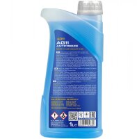 3x MANNOL Antifreeze AG11 (- 40°C) Blau, 1L