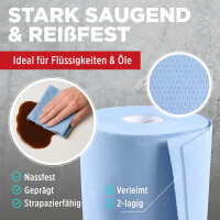 TECPO Bodenständer + Müllsackhalterung + 2 Putztuchrollen 2-lagig, 21 cm Breit