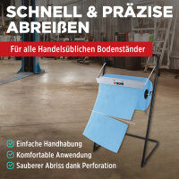 TECPO Bodenständer + Müllsackhalterung + 2 Putztuchrollen 2-lagig, 21 cm Breit