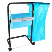 TECPO Bodenständer + Müllsackhalterung + 2 Putztuchrollen 2-lagig, 21 cm Breit