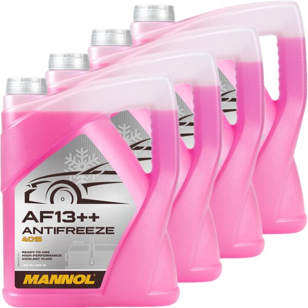 4x MANNOL AF13++ Antifreeze Kühlerfrostschutz (-40°C), 5L