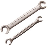 TECPO Druckluft-Bremsenentlüftungsgerät + BGS Offener Doppel-Ringschlüssel-Satz, SW 10 x 11 / 12 x 13 mm, 2-tlg. + ATE Bremsflüssigkeit SL6, 1 Liter