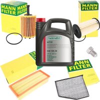 MANN-FILTER Inspektionspaket VAG + FANFARO 5W-30 VW...