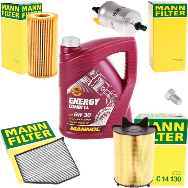 MANN-FILTER Inspektionspaket + MANNOL Combi LL 5W-30 5L