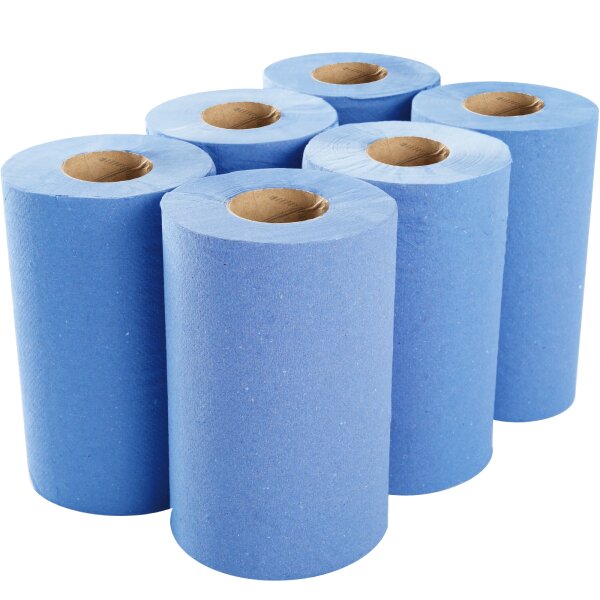 6x TECPO Putztuchrolle Handtuchrolle 1-lagig 120m