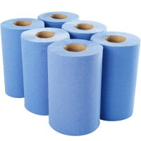 6x TECPO Putztuchrolle Handtuchrolle 1-lagig 120m