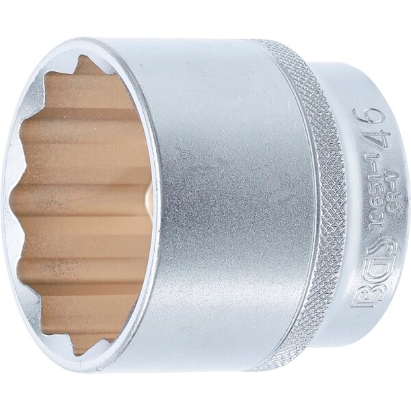 BGS Steckschlüssel-Einsatz Zwölfkant | Antrieb Innenvierkant 12,5mm (1/2") | SW 46mm