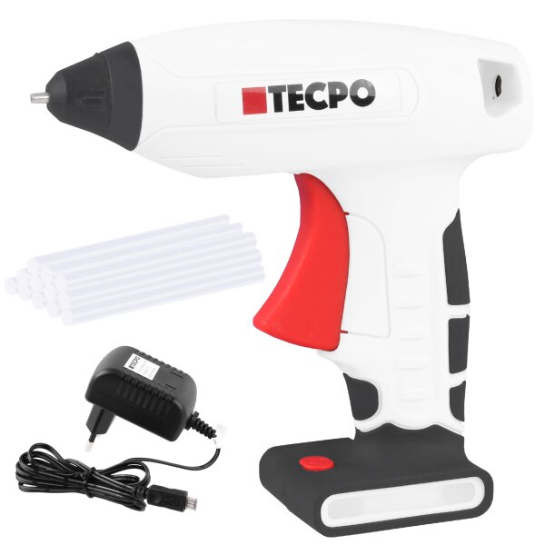 TECPO AKKU Heißklebepistole, 7,2mm, 3.7V + 16 Klebestifte