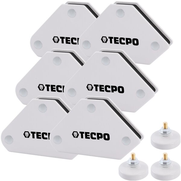 6x TECPO Magnet Schweißwinkel 4 kg 9 lbs + Masseklemmen
