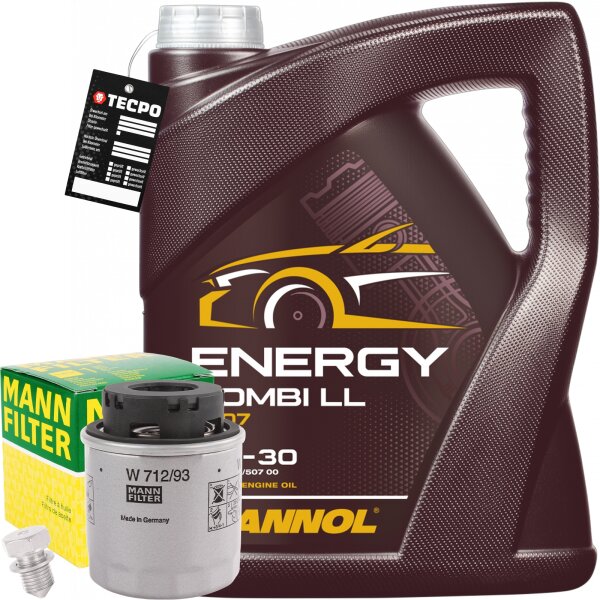 MANN-FILTER Ölfilter + MANNOL  Energy Combi LL 5W-30, 5L