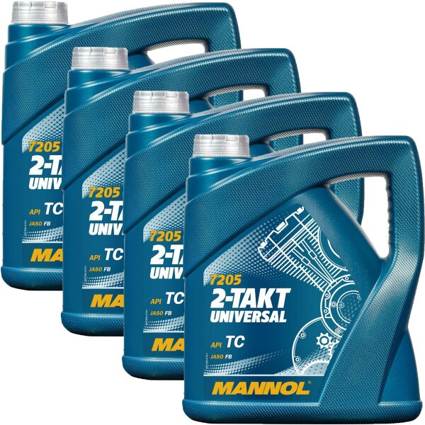4x MANNOL 2-Takt Universal Motorradöl API TC, 4L