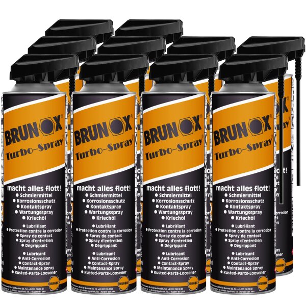10x BRUNOX Turbo-Spray Multifunktionsöl, 500 ml