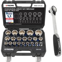 TECPO Vielzahn Steckschlüssel Satz SW 8-36 mm, 1/2...