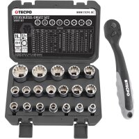 TECPO Steckschlüssel-Satz, SW 8-32 mm, E10-E24,...