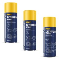 3x400ml MANNOL Lithium Spray + Sprühpistole