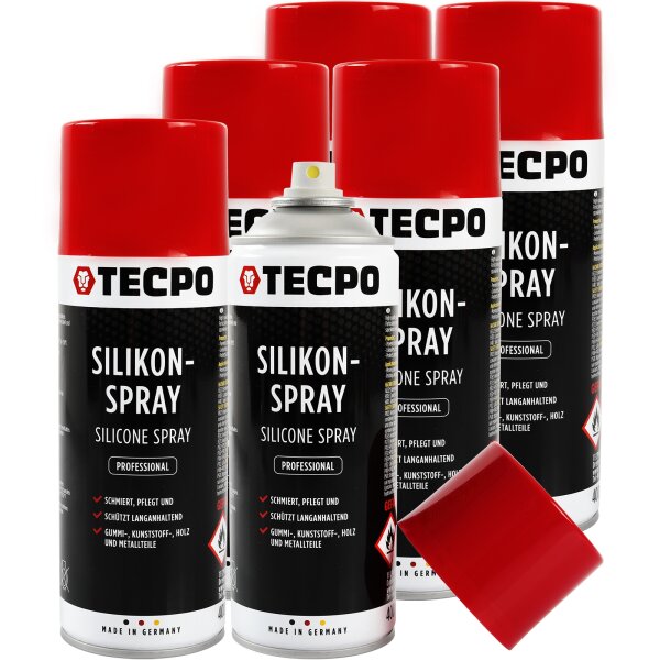 6x TECPO Silikonspray Schmiermittel Trennmittel Gleitmittel 400 ml