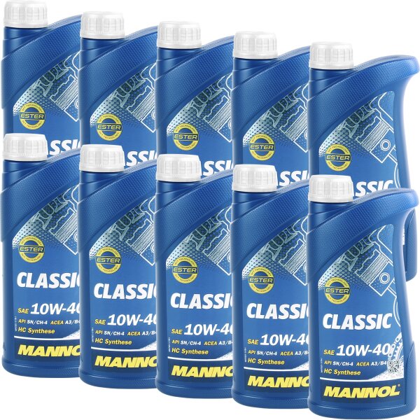 MANNOL Classic 10W-40 API SN/SM/CF, 10x1 Liter
