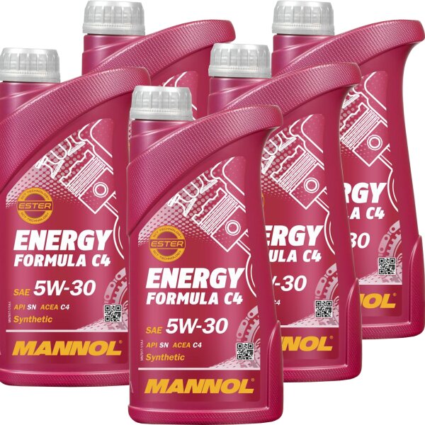 5x MANNOL Energy Formula C4, 5W-30, 1L
