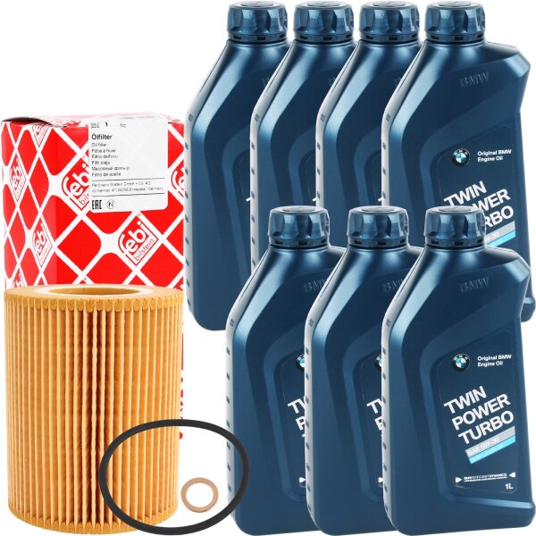 FEBI BILSTEIN Ölfilter + 7x1 Liter Original BMW 5W-30 Twin Power Turbo Longlife-04