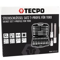 TECPO Steckschlüssel Satz Innen Torx 1/2, 32-tlg.