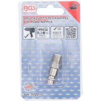 BGS Druckluft-Stecknippel | 6,3 mm (1/4") Außengewinde