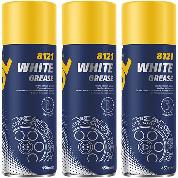 3x MANNOL White 8121 Grease Schmierung, 450 ml