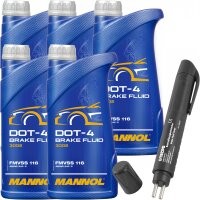 5x MANNOL Bremsflüssigkeit DOT-4, 1L +...