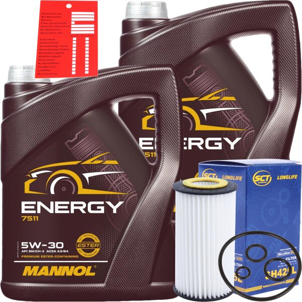 SCT Ölfilter + MANNOL Energy 5W-30, 10 Liter