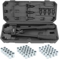 TECPO Nietmutternzangen-Satz 240-tlg. M3-M4-M5-M6-M8-M10 + Nietmuttern Sortiment M3-M12, 190-teilig