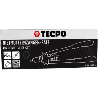 TECPO Nietmutternzangen-Satz 240-tlg. M3-M4-M5-M6-M8-M10 + Nietmuttern Sortiment M3-M12, 190-teilig