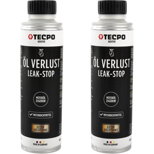 2x TECPO Öl-Verlust Leak Stop ESTER Motordichtmittel, 300 ml