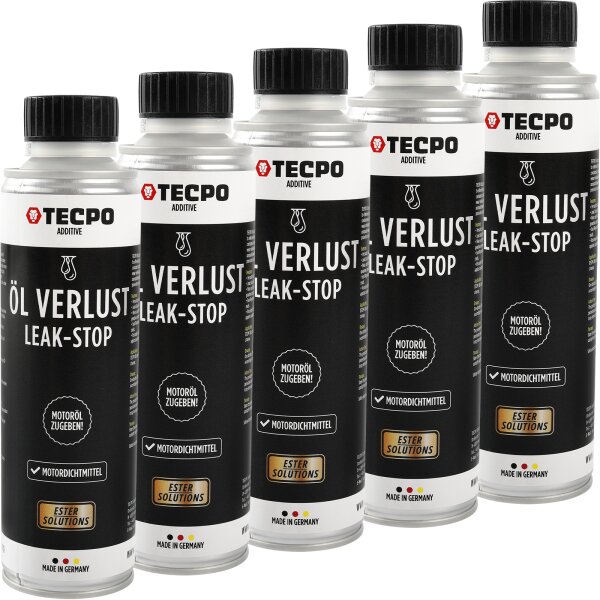5x TECPO Öl-Verlust Leak Stop ESTER Motordichtmittel, 300 ml