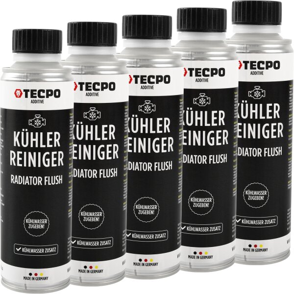 5x TECPO Kühlerreiniger Kühlwasser Zusatz Kühlsystem Reiniger, 300 ml