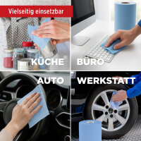 TECPO Putztuchrollen Abroller Wandhalter bis 40cm + 2 Putzpapier 21 cm Breit, 2-lagig
