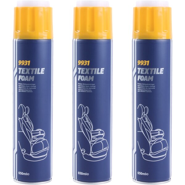 3x MANNOL 9931 Textile Foam, 650 ml