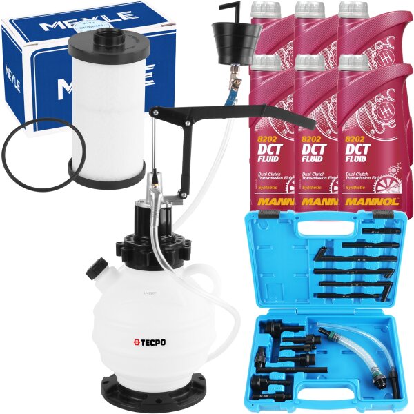 Ölwechsel Set MEYLE Filter, Getriebeöl 6L + Einfüllgerät