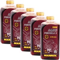 5x MANNOL 2-Takt Öl Agro Formula S, 1L