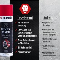 TECPO Bremsenreiniger 500 ml + Putztuchrolle 300 Blatt, 2-lagig