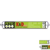 3x PETEC K&D Karosserie Klebe-& Dichtmasse Weiß, Schlauchbeutel, 600 ml
