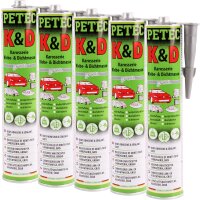 5x PETEC K&D Karosserie Klebe- und Dichtmasse grau,...