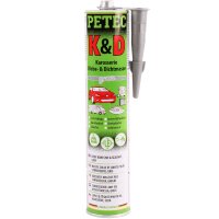 5x PETEC K&D Karosserie Klebe- und Dichtmasse grau, 310 ml