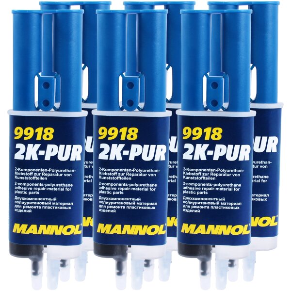6x MANNOL 2K-PUR, 2-Komponenten-Kleber, 30g
